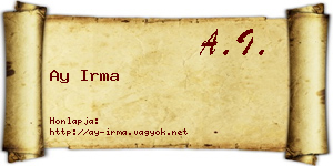 Ay Irma névjegykártya