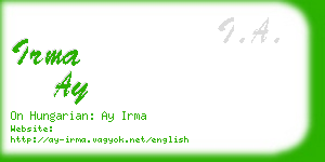 irma ay business card